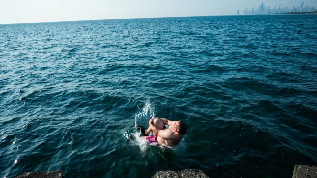 Great Lake Jumper Celebrates 5 Years of Daily Lake Michigan Plunges With Party, Positivity
