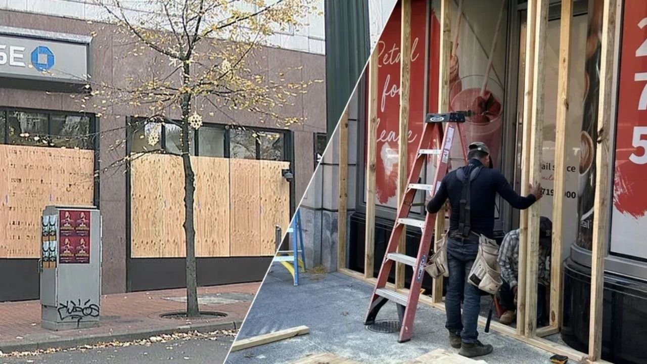 CHICAGO — Loop Businesses Board Up, Weddings Canceled Ahead of Anti-Trump Rally This Weekend
