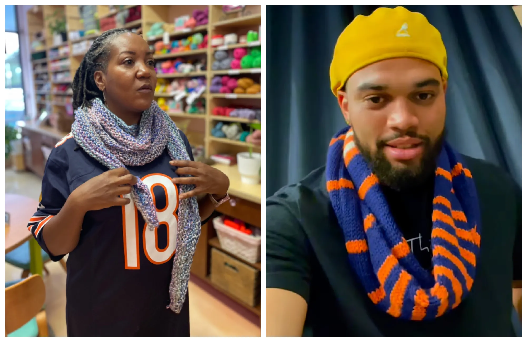 Caleb Williams Says His New Bears Scarf From Beverly Knit Shop Miss Purl Is ‘Pretty Fire’