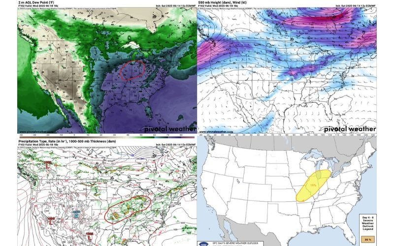 Illinois at Risk for Severe Storms Midweek as SPC Issues Early 15% Outlook