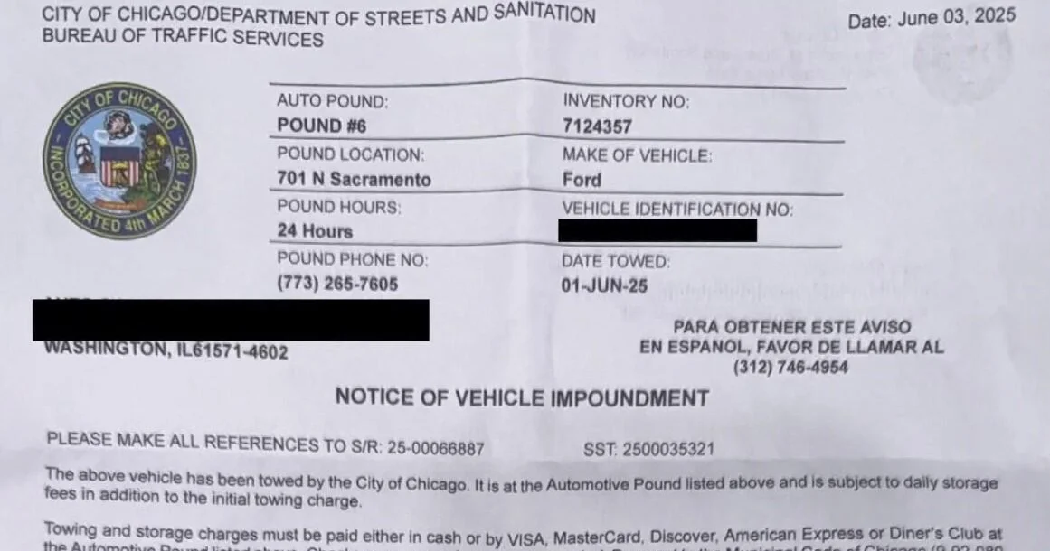 Central Illinois Woman Receives False Vehicle Impound Letters From Chicago, But It Wasn't Her Car