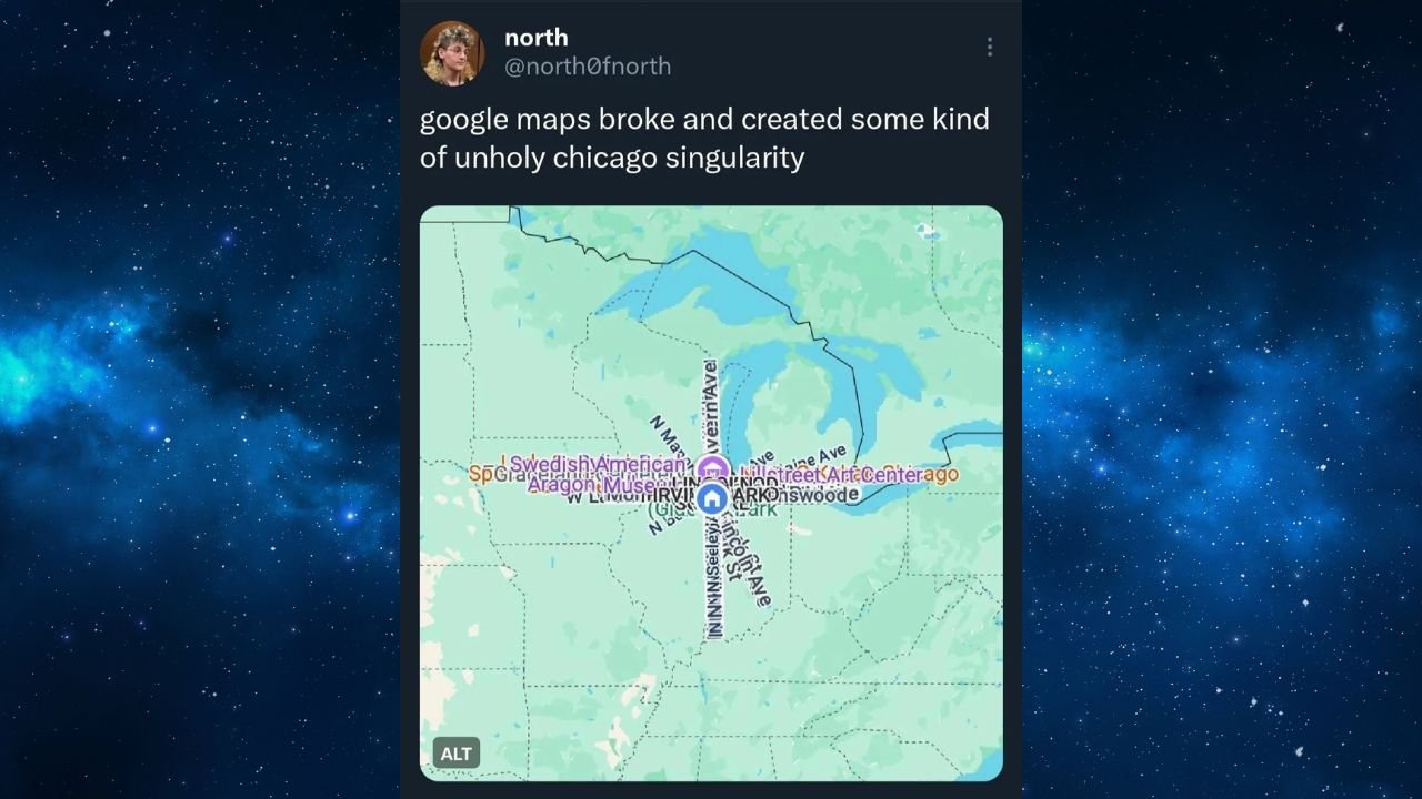 Google Maps Glitch Sparks Hilarious “Chicago Singularity” Conspiracy Online