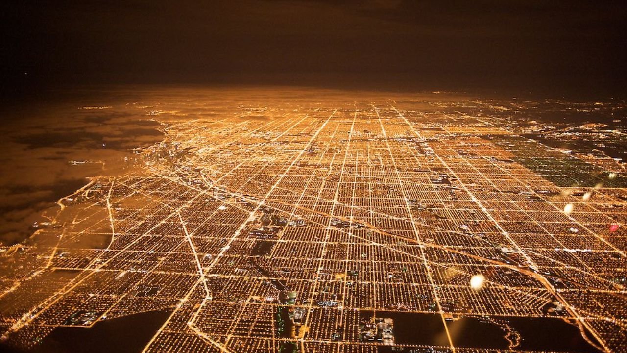Why Chicago's Street Grid Looks Like a Sheet of Graph Paper at Night — And the Truth Behind Its Origin