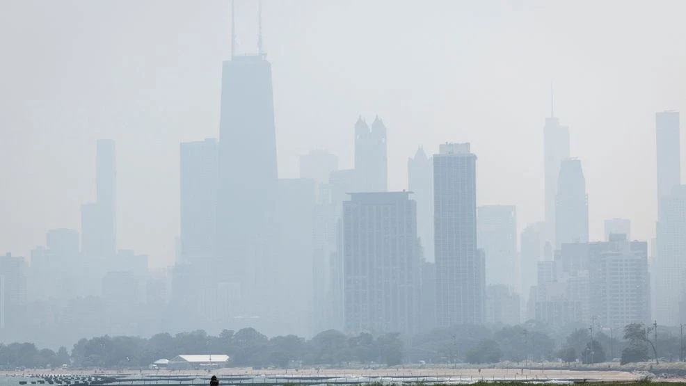 Prolonged Wildfire Smoke Prompts Air Quality Alert for Chicago as Heat Builds Into Weekend